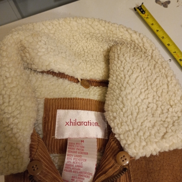 Xhilaration Coat Jacket Beige Corduroy & Leather Moto Detach Collar Size… - Picture 9 of 9